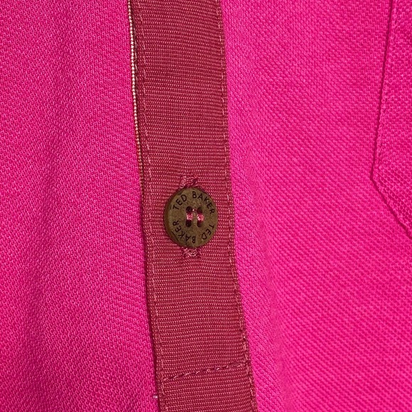 Men’s Ted Baker Pink Two Toned Norskep Polo Shirt Size 7 - Picture 5 of 8